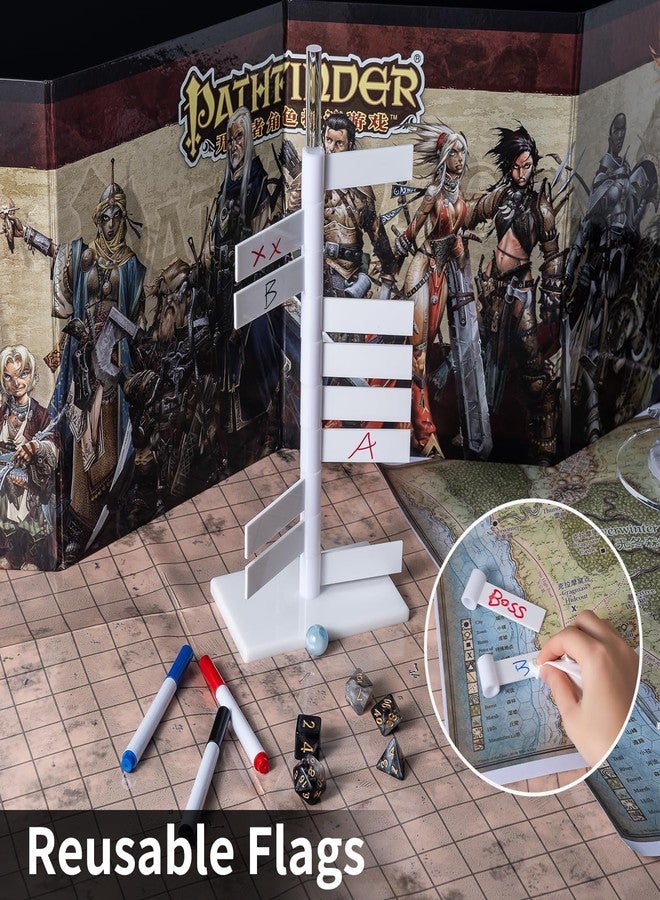 Kalami متتبع مبادرة كالامي للعبة D&D، 12 علمًا أكريليكيًا دوارًا لتتبع الأدوار في D&D 5e، باثفايندر، وغيرها من ألعاب تقمص الأدوار على الطاولة، هدية مثالية لمدير اللعبة - Image 4